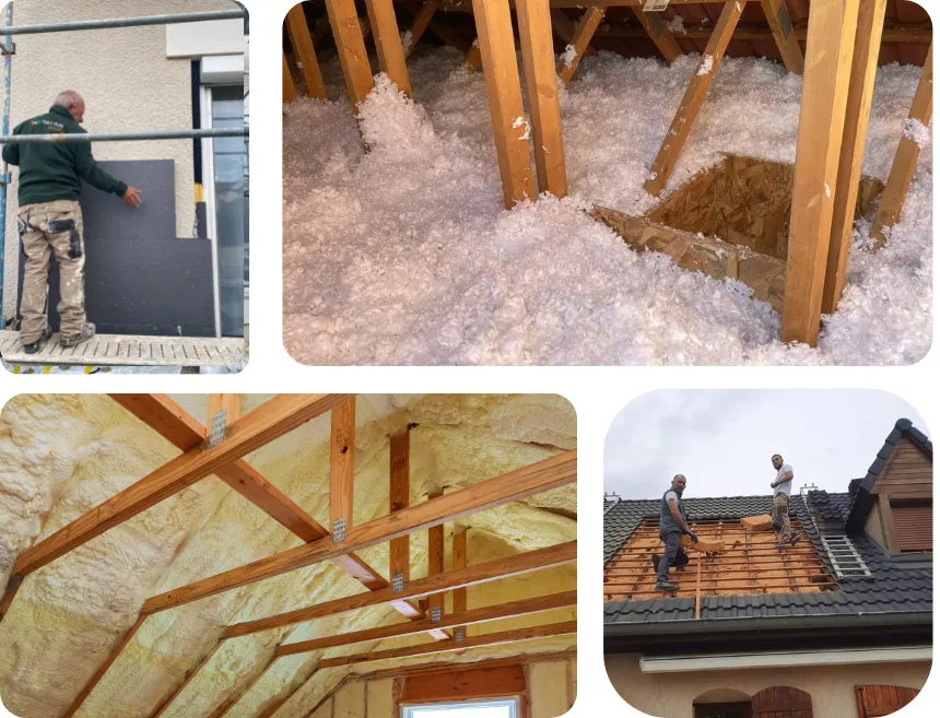 travaux isolation thermique : combles, murs extérieur et toiture